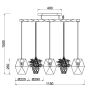 Φωτιστικό Κρεμαστό Τρίφωτο Ράγα 3xE27 L115x22xH150cm Νίκελ Αντικέ Trio Lighting Plant 301000367