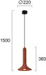 Φωτιστικό Κρεμαστό Μονόφωτο D220xH1750mm 1xE14 Κόκκινο Τσιμέντο Funnel Viokef 4290301