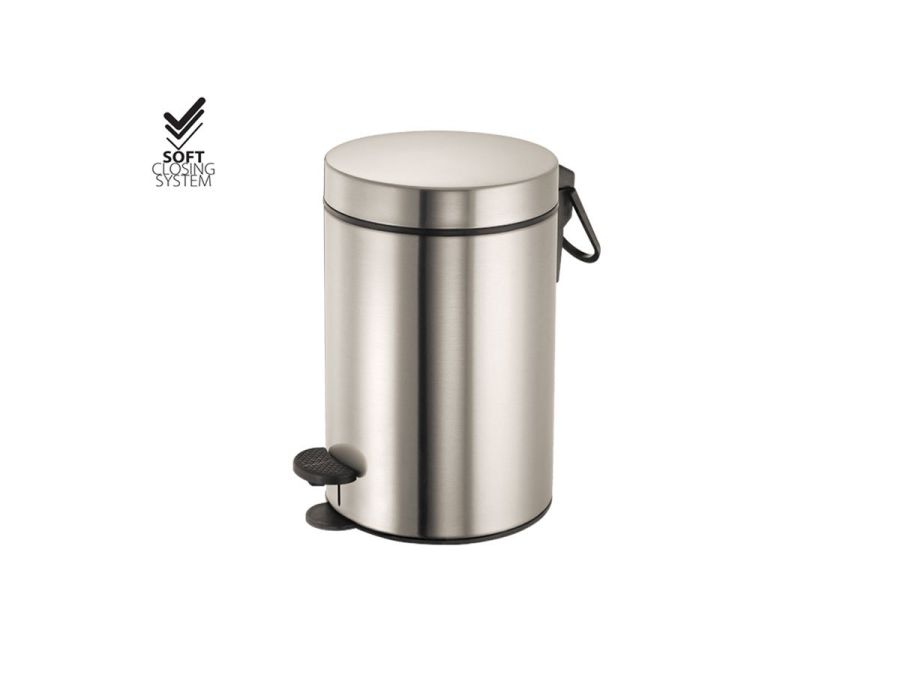 Χαρτοδοχείο 3lt Soft Closιng System Brushed Nickel Sanco Waste Bins 90689-A73