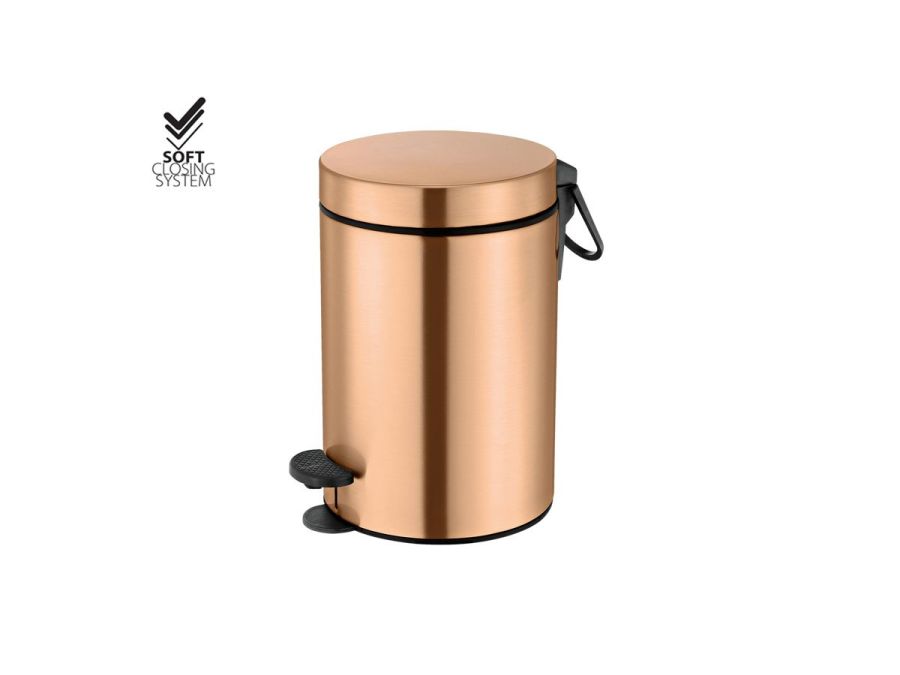 Χαρτοδοχείο 3lt Soft Closιng System Rose Gold 24K Sanco Waste Bins 90689-A06 