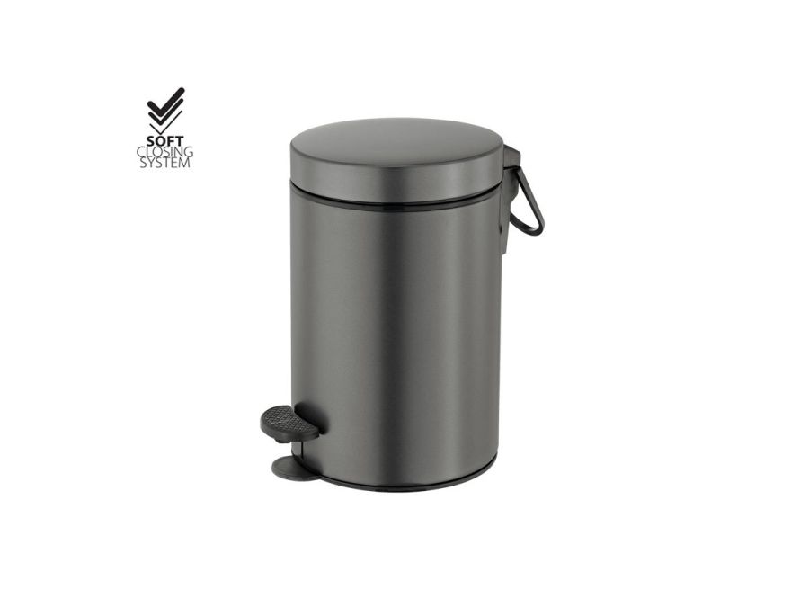 Χαρτοδοχείο 3lt Soft Closιng System Antracite Grained Sanco Waste Bins 90689-M118