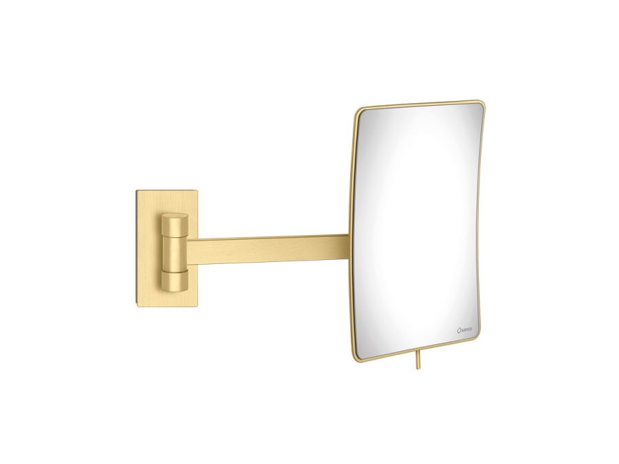Καθρέπτης Μεγεθυντικός Επτοίχιος Μεγέθυνση x3 Brass Brushed Sanco Cosmetic Mirrors MR-305-AB12 