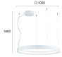 Φωτιστικό Κρεμαστό Ø100 cm Led 87w 6526lm 3000K Γωνία Φωτισμού 80°  Μέταλλο Λευκό Viokef Verdi 4194100