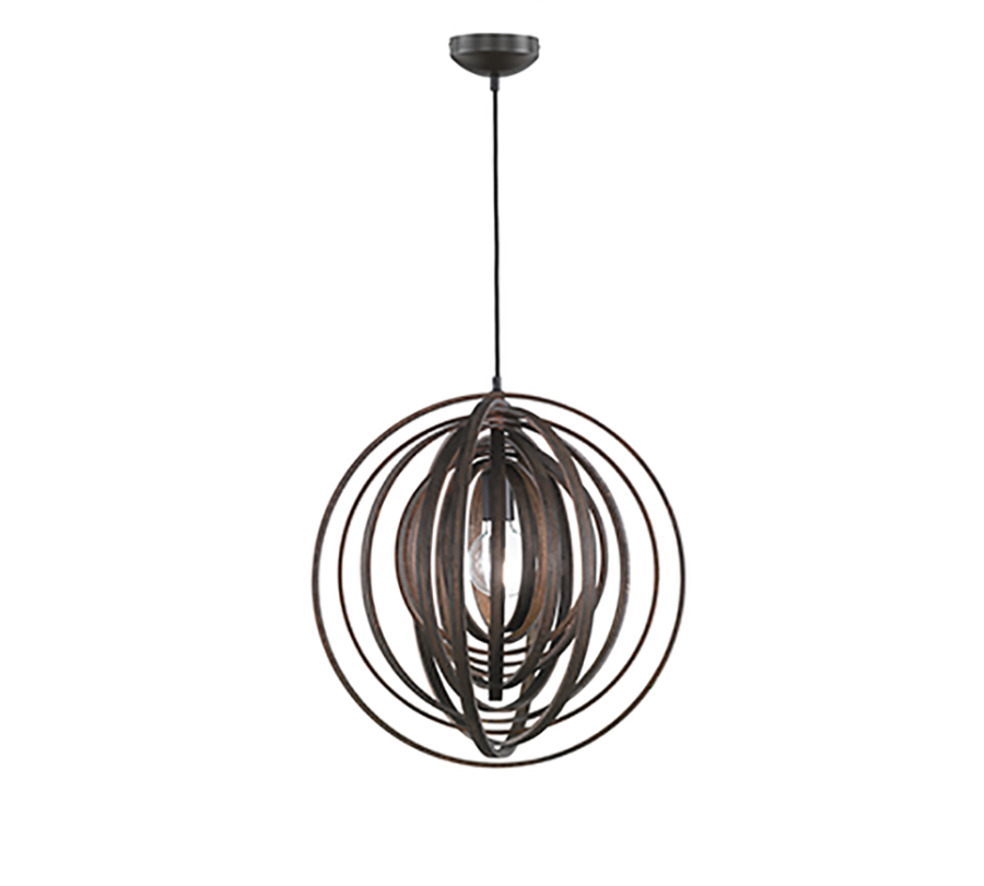 Κρεμαστό Φωτιστικό Καφέ 50xH150cm Μονόφωτο 1xE27 Trio Lighting Boolan 305900126