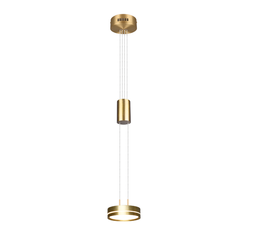 Κρεμαστό Φωτιστικό Αλουμίνιο Brass Mat 14xH150cm 9w 1050lm 3000K Switch Dimmer Trio Lighting Franklin 326510108