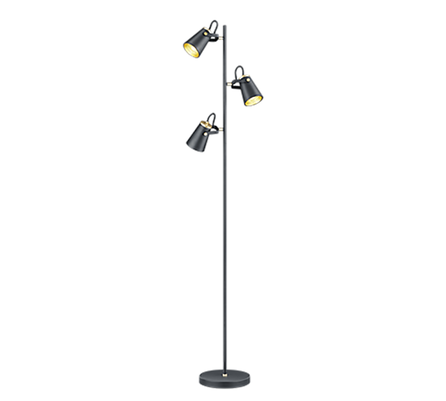 Φωτιστικό Δαπέδου Μαύρο Ματ 38xH160cm Τρίφωτο 3xE14 Trio Lighting Edward 408800332