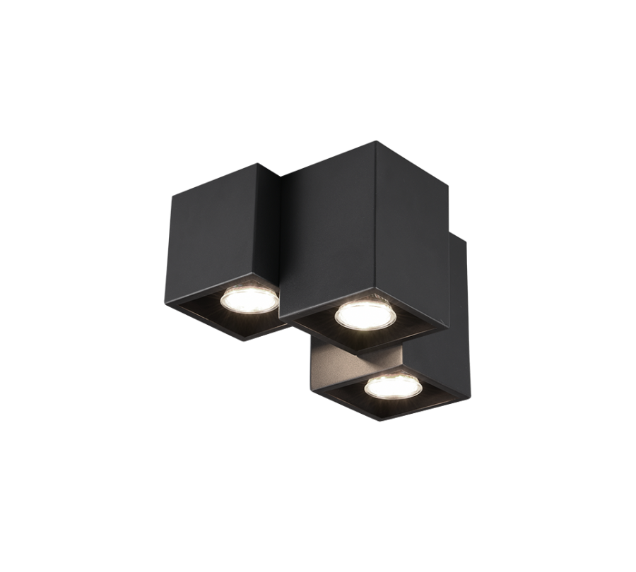 Σποτ Τρίφωτο 3xGU10 Μαύρο Χρώμα Trio Lighting Fernando 604900332