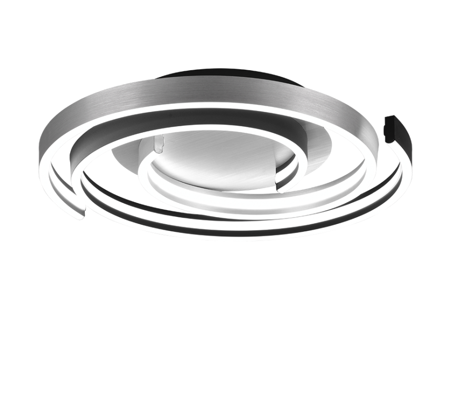 Caya Μοντέρνα Μεταλλική Πλαφονιέρα Οροφής με Ενσωματωμένο LED σε Ασημί χρώμα 50cm Trio Lighting 641910205
