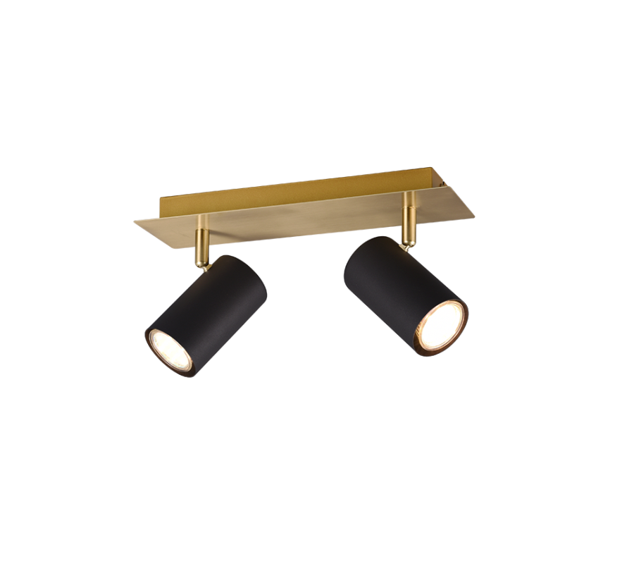 Σποτ Δίφωτο Κινητό Schartz-Gold-Black 30xH15cm 2xGU10 Trio Lighting Marley 802400280