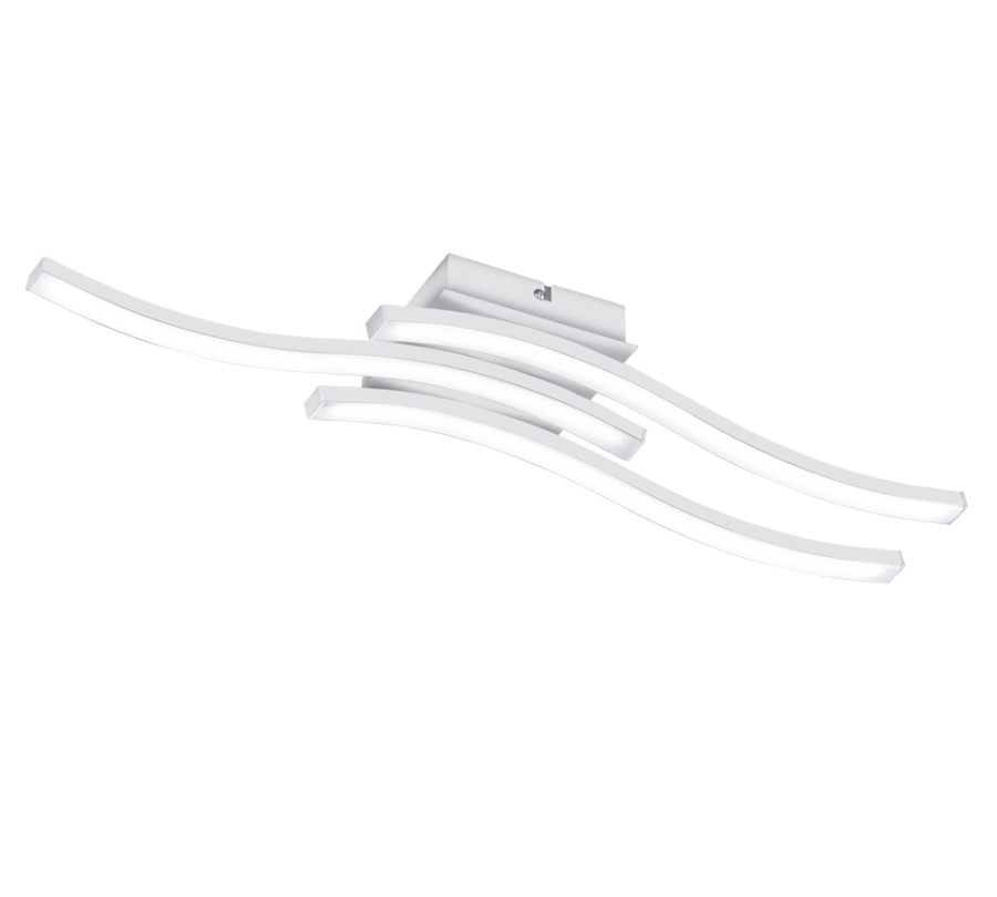 Route Μοντέρνα Μεταλλική Πλαφονιέρα Οροφής με Ενσωματωμένο LED σε Λευκό χρώμα 56cm Ματ Trio Lighting R62473131