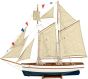 Ξύλινο Παραδοσιακό Καράβι Ιστιοφόρο 70x14xH64cm,Χρώμα Καφέ-Μπλε 31099