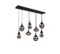 Lumina Μοντέρνο Κρεμαστό Φωτιστικό Πολύφωτο Ράγα για 8 Λαμπτήρες E14 σε Μαύρο Χρώμα Trio Lighting 317000832