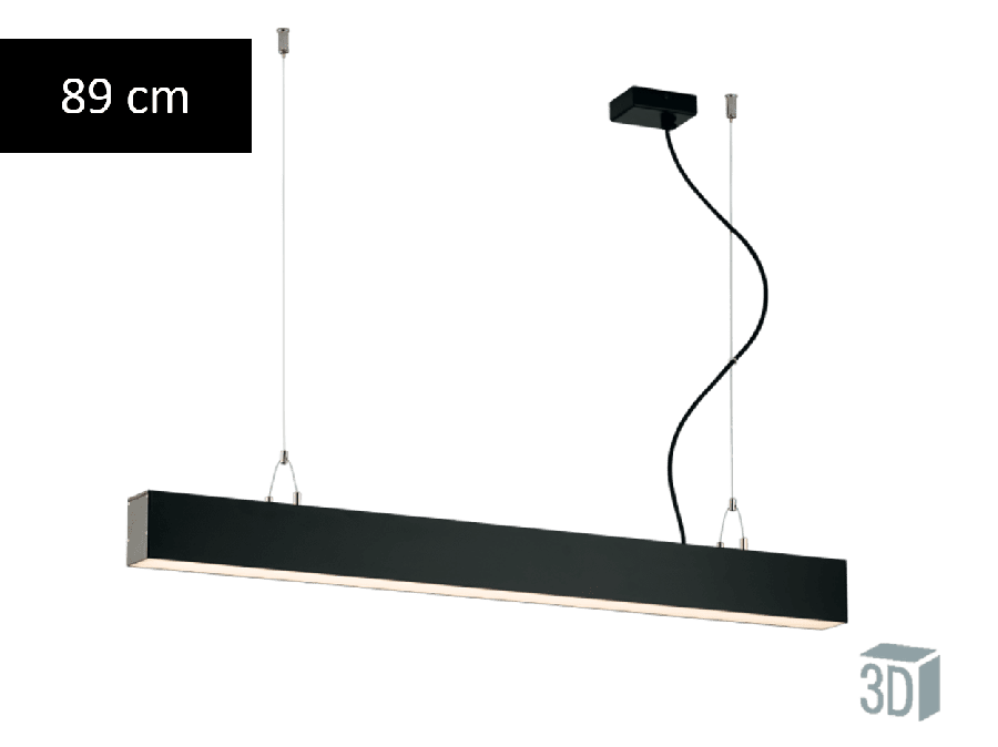 Κρεμαστό Γραμμικό Φωτιστικό Ράγα 90εκ. Led 30w 2800lm 3000K Μαύρο  Viokef Station 3911-0013-3-B-N