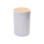 Χαρτοδοχείο 5lt Ø18 cm Πλαστικό Λευκό Γυαλιστερό με καπάκι παλλόμενο Bamboo Estia Home Art 02-3869