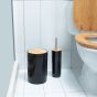 Πιγκάλ Επιδαπέδιο Πλαστικό Μαύρο Γυαλιστερό με καπάκι Bamboo Estia Home Art 02-3890 