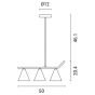 Φωτιστικό Κρεμαστό Τρίφωτο L50xW20,4xH66,5cm 3xΕ27  220V,50/60Hz Μαύρο-Χρυσό Eurolamp Arte Illumina 144-24001