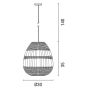 Φωτιστικό Κρεμαστό Ø30xH175cm 1xE27 Rattan Ψάθα Φυσικό Eurolamp 144-33001