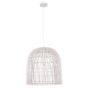 Φωτιστικό Κρεμαστό Ø50xH200cm 1xE27 Rattan Ψάθα Λευκό Eurolamp 144-33016