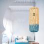 Φωτιστικό Κρεμαστό Ø22xH172cm 1xE27 Rattan Λευκό-Γαλάζιο Eurolamp 144-33029