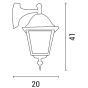 Απλίκα Τοίχου Τετράγωνη IP44 L20xW17xH41cm 1xE27 Αλουμίνιο Μαύρο-Γυαλί  Eurolamp 154-55105