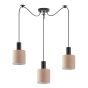 SE21-BL-4-BL3-SH3 ADEPT TUBE Black Pendant Brown Fabric Shade+ HOMELIGHTING 77-8521