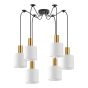 SE21-GM-4-BL6-SH1 ADEPT TUBE Gold Matt Pendant White Fabric Shade+ HOMELIGHTING 77-8597