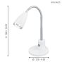 Φωτιστικό Γραφείου Λευκό-Χρωμέ Ø12,5xH32 cm 1xGU10 2,8w Warm White 250lm 220-240V,50/60Hz Eglo Fox 92872