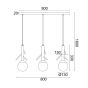 ΚΡΕΜΑΣΤΟ Φ/Σ 3ΧΕ14 FLORESTA ΞΥΛΟ+ΛΕΥΚΟ ΓΥΑΛΙ 80X15XH180CM ACA EF93573P