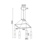 ΚΡΕΜΑΣΤΟ Φ/Σ 4XGU10 ΟΡΕΙΧΑΛΚΟ ΜΕΤΑΛΛΙΚΟ 56X56XH150CM DA VINCI ACA HM854P56BR