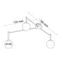 ΟΡΟΦΗΣ Φ/Σ 3xE14 TIRAMOLLA ΜΑΥΡΟ ΜΕΤ/ΚΟ + ΛΕΥΚΟ ΓΥΑΛΙ 78Χ72Χ32CM ACA OD94613CB