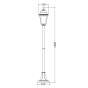 4S PLASTIC FLOOR GARDEN WHITE LUMINAIRE 100CM E27 IP44 ACA PLGP5W