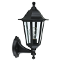 6S PLASTIC WALL GARDEN BLACK LUMINAIRE E27 IP44 ACA PLGQ1B