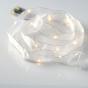 "WHITE RIBBON", 20 LED ΛΑΜΠ.ΧΑΛΚΟΥ, WW, ΑΣΗΜΙ ΚΑΛ. & ΜΠΑΤ. 3xAA, IP20, 2M+10CM, 1.2W ACA X01201118