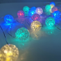 "BALLS", 20 LED  ΛΑΜΠ. ΧΑΛΚΟΥ, RGBY,  ΑΣΗΜΙ. ΚΑΛ. & ΜΠΑΤ. 2xAA, IP20, 2M+10CM, 1.2W ACA X01203116