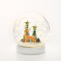 "GLASS SNOW BALL DEER", 10 MINI WW LED ΛΑΜΠ. ΜΠΑΤ. (2XAAA) IP20 Φ12CM ACA X07101131