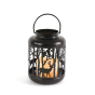 "METAL BLACK REINDEER LANTERN" ΛΕΥΚΟ ΚΕΡΙ, 1 LED ΛΑΜΠ. ΜΠΑΤ. (3xAAA), WW,IP44, Φ12Χ18CM ACA X0711107