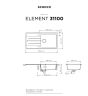 Νεροχύτης  Ένθετος M100xΠ50 εκ. Γρανίτης Sabbia Schock Cristalite Element 31100-1501