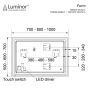 Καθρέπτης 100x70εκ.Αφής Led 25w Φωτιζόμενος 2700Κ-6500Κ IP44 Luminor Form FOR10070