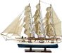 Ξύλινο Καράβι Ιστιοφόρο Cutty Sark 120x19xH97cm,Χρώμα Λευκό -Μπλε 31119