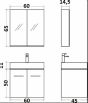  Έπιπλο Βάση 2 Πόρτες Μ80xΠ45xY50 cm, Νιπτήρας Πορσελάνης Tecla, Καθρέπτης, Μελαμίνη 719 Orabella Amabile 80 70144